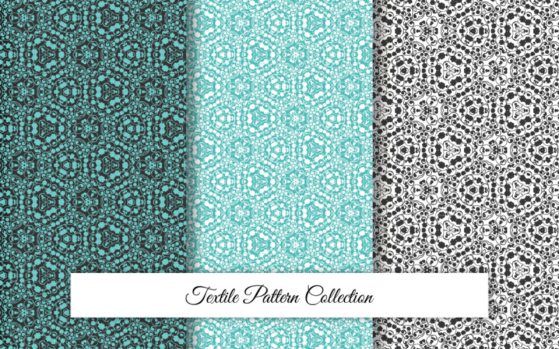 Textile pattern design vector set Pattern