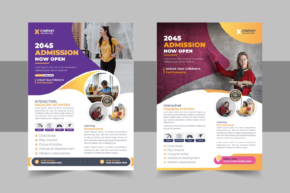Template #331254 Admission Flyer Webdesign Template - Logo template Preview