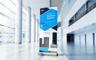 Creative Business Solution Corporate Roll Up Banner, X Banner, Standee, Pull Up Design