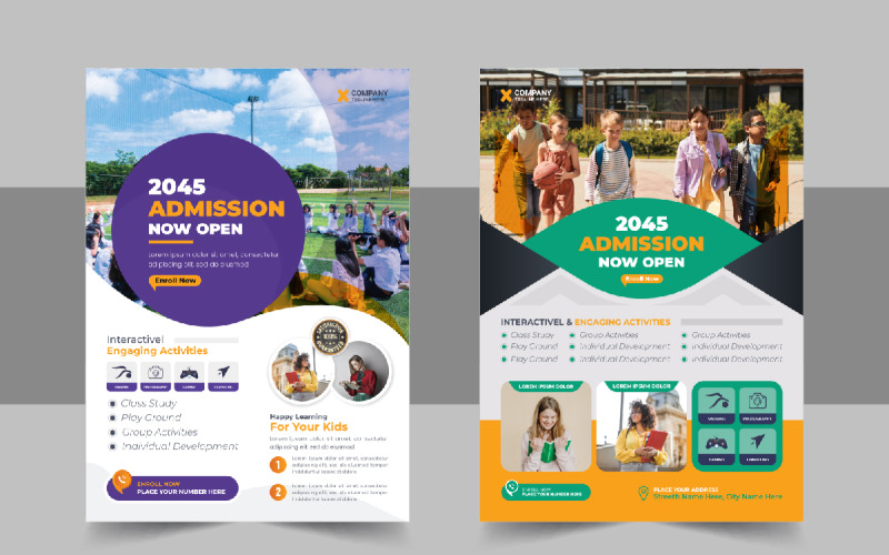 Creative School Admission Flyer Or Back To School Poster Template Corporate Identity