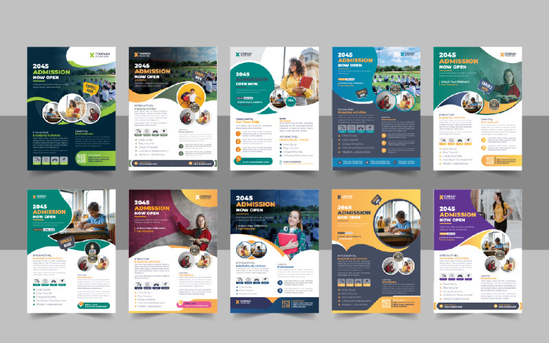 Creative School Admission Flyer Poster Template or Back To School Poster Template Bundle Corporate Identity
