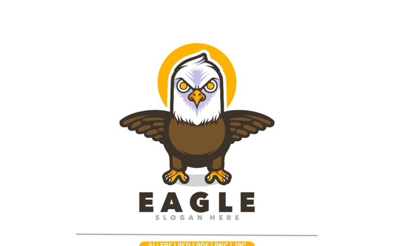 Eagle cartoon mascot design logo Logo Template