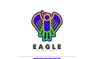 Eagle line art logo template unique