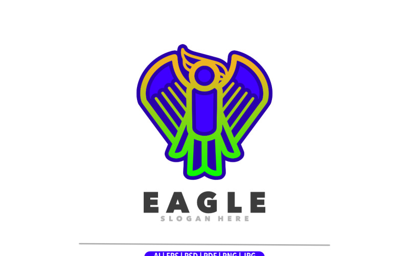 Eagle line art logo template unique Logo Template