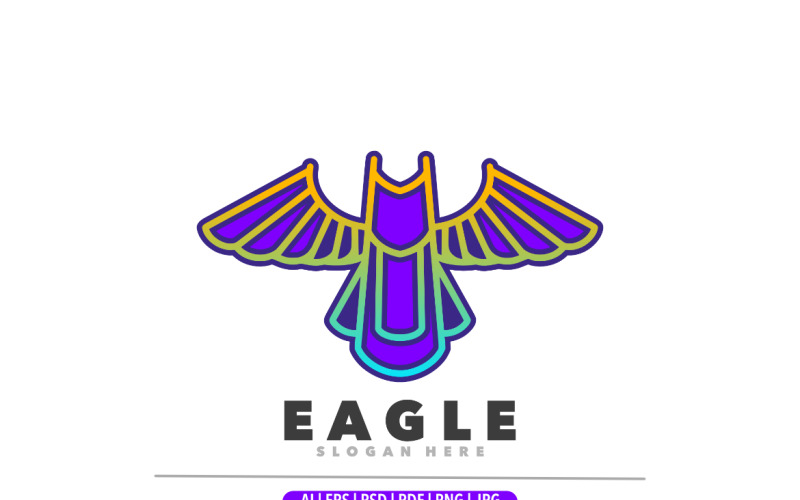 Eagle line art simple design logo Logo Template