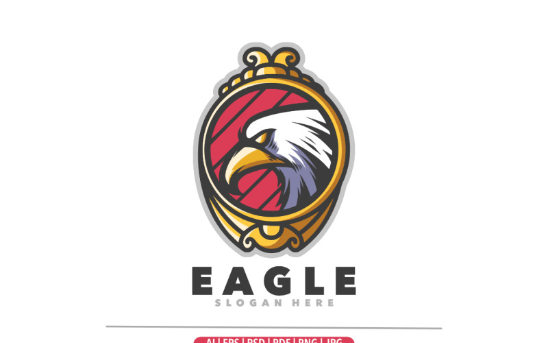 Eagle ornament label logo design Logo Template