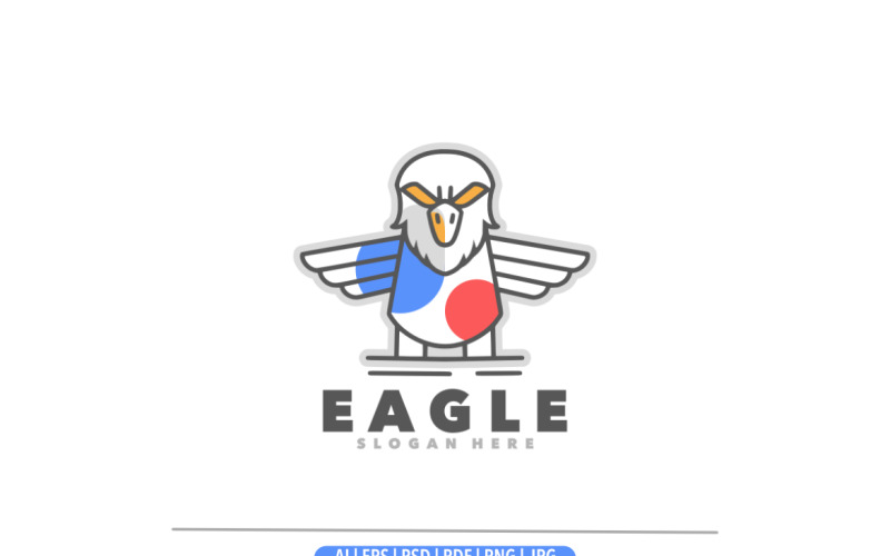 Eagle outline simple logo design Logo Template