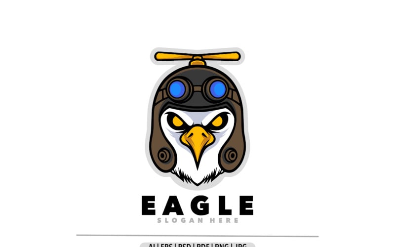 Eagle pilot mascot logo template Logo Template