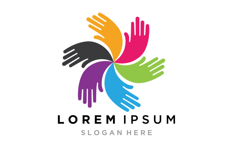 Hand care team group logo community v12 Logo Template