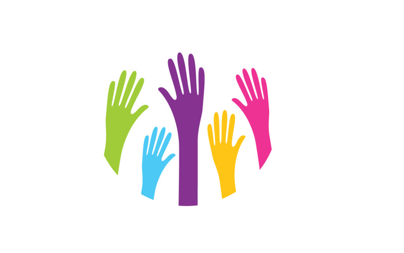 Hand care team group logo community v20 Logo Template