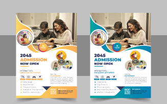 Modern School Admission Flyer Or Back To School Poster Template Design Layout