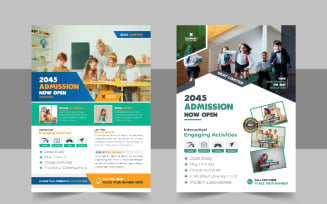 Modern School Admission Flyer Or Back To School Poster Template Design