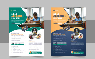 School Admission Flyer Or Back To School Poster Template Design Layout