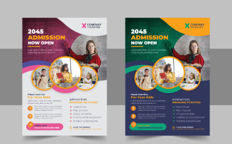 School Admission Flyer Or Back To School Poster Template Design