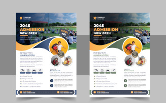 School Admission Flyer Or Back To School Poster Template Layout