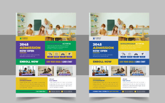 School Admission Flyer Or Back To School Poster Template