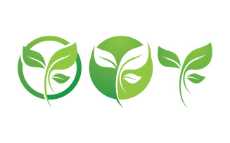 Eco leaf green fresh nature go green tree logo design template v1
