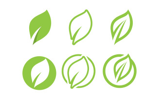 Eco leaf green fresh nature go green tree logo design template v2