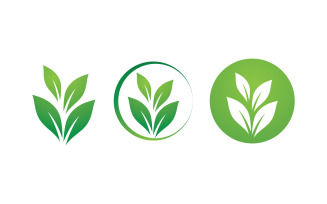 Eco leaf green fresh nature go green tree logo design template v3