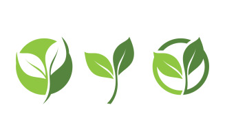 Eco leaf green fresh nature go green tree logo design template v4