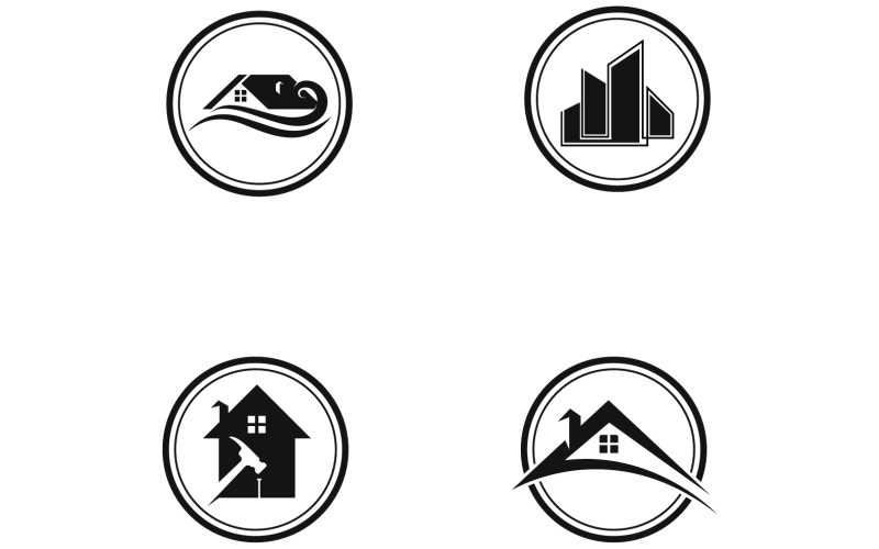 Home building property sell logo vector v32 Logo Template