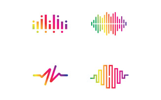 Sound wave equalizer music logo v21