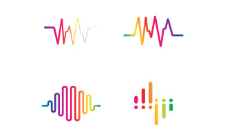 Sound wave equalizer music logo v22