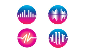 Sound wave equalizer music logo v29