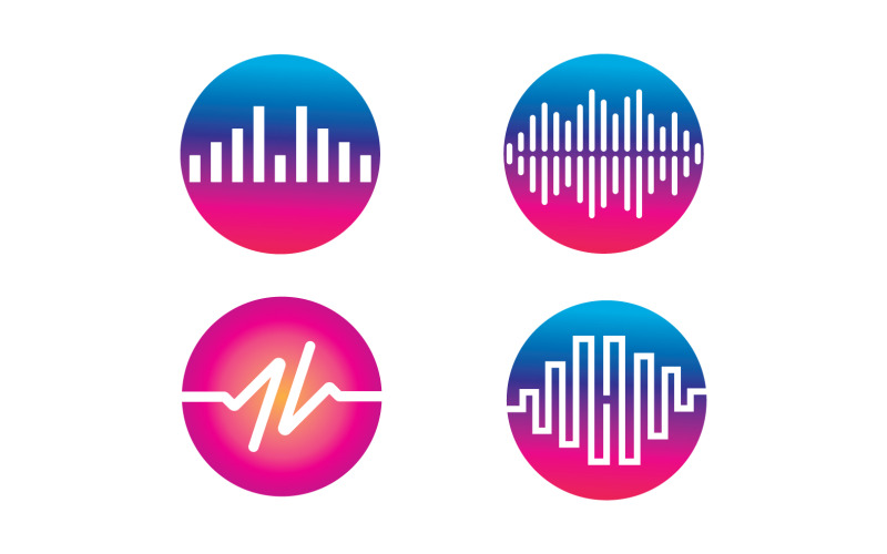 Sound wave equalizer music logo v29 Logo Template