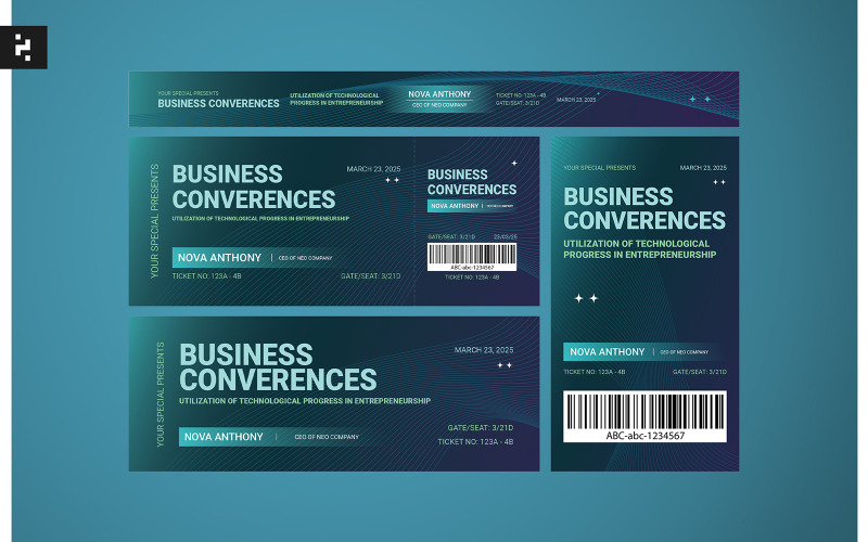 Business Conference Ticket Pack Corporate Identity