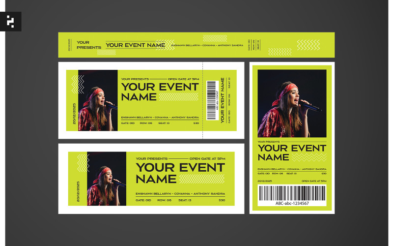 Creative Music Concert Ticket Corporate Identity