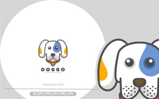Dog head cute logo template