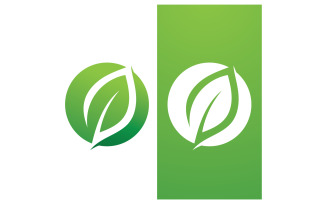Eco leaf green fresh nature go green tree logo design template v15