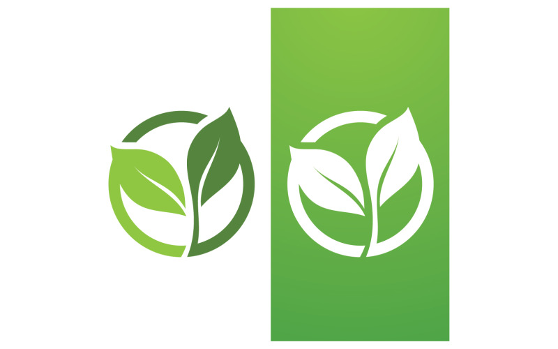 Eco leaf green fresh nature go green tree logo design template v16 Logo Template