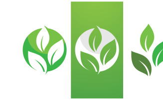 Eco leaf green fresh nature go green tree logo design template v20