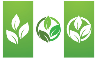 Eco leaf green fresh nature go green tree logo design template v21