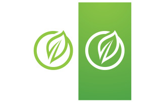 Eco leaf green fresh nature go green tree logo design template v25