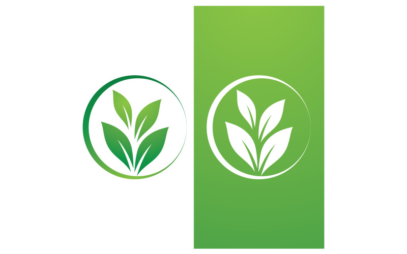 Eco leaf green fresh nature go green tree logo design template v26 Logo Template