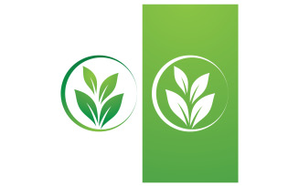 Eco leaf green fresh nature go green tree logo design template v26