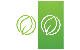 Eco leaf green fresh nature go green tree logo design template v27