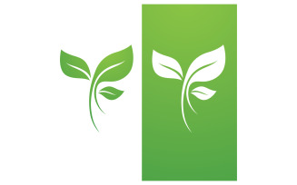 Eco leaf green fresh nature go green tree logo design template v30