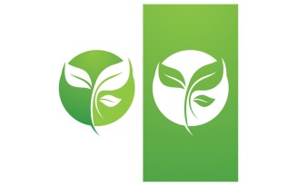 Eco leaf green fresh nature go green tree logo design template v33