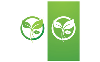 Eco leaf green fresh nature go green tree logo design template v36