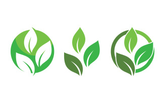 Eco leaf green fresh nature go green tree logo design template v5
