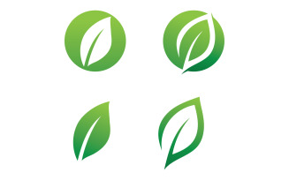 Eco leaf green fresh nature go green tree logo design template v6