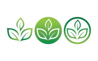 Eco leaf green fresh nature go green tree logo design template v7