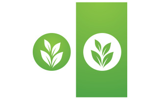 Eco leaf green fresh nature go green tree logo design template v9