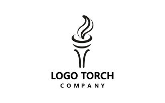Flame torch campfire logo vector template design v2