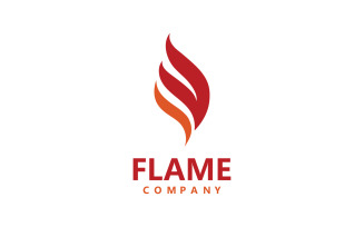 Flame torch campfire logo vector template design v4