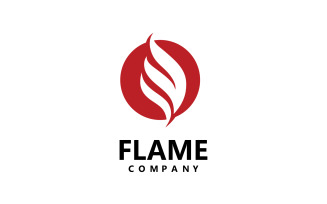 Flame torch campfire logo vector template design v6